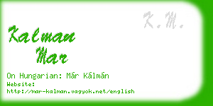kalman mar business card