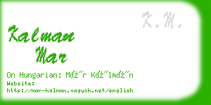 kalman mar business card